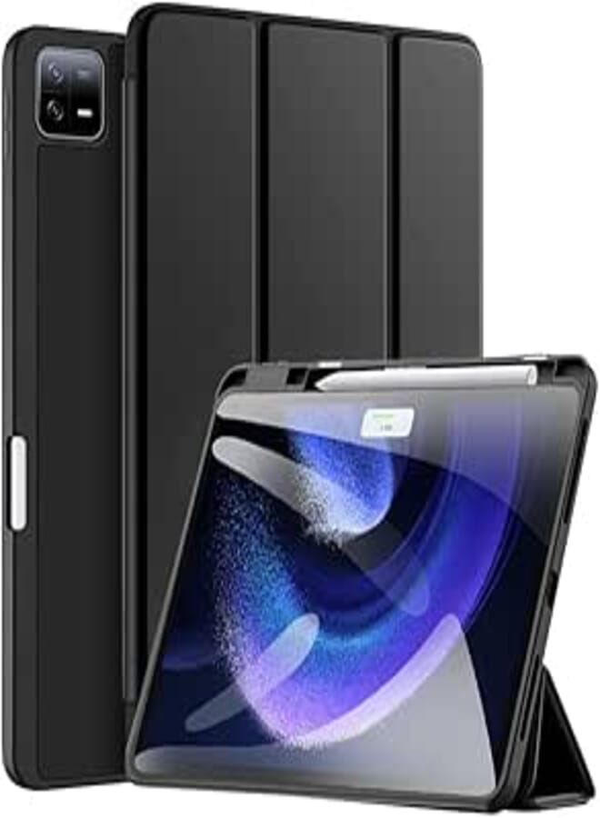Robustrion Cover for Xiaomi Mi Pad 6 Cover, Trifold Flip Case Cover with Pencil Holder for Xiaomi Pad 6 11 inch, Support Auto Sleep Wake - Black